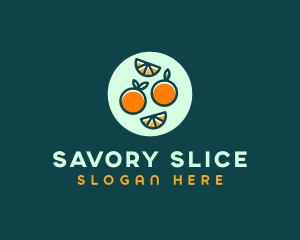 Orange Slice Fruit logo design