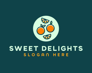 Orange Slice Fruit logo design