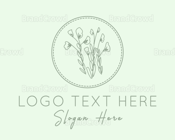 Natural Plant Embroidery Logo