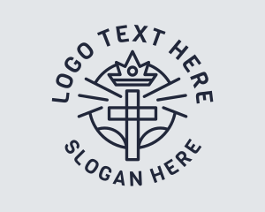 Priest - Crown Cross Worship logo design