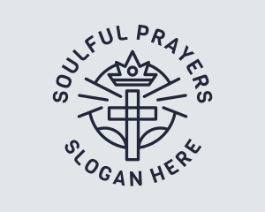 Crown Cross Worship logo design