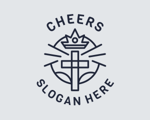 Letter Gg - Crown Cross Worship logo design