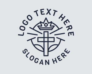 God - Crown Cross Worship logo design