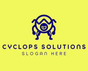 Cyclops - Boxing Eye Creature logo design