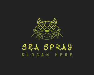 Graffiti Paint Cat logo design