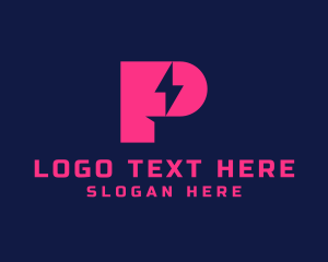 Technician - Modern Lightning Letter P logo design