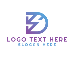 Construction - Modern Bolt Letter D logo design