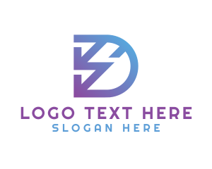 Modern - Modern Bolt Letter D logo design