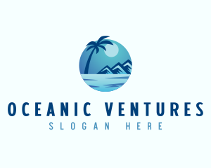 Tropical Vacation Island logo design