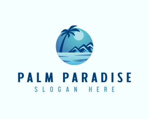 Tropical Vacation Island logo design