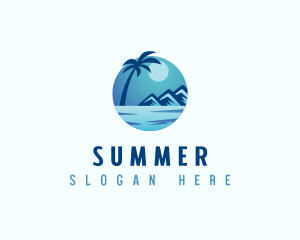 Tropical Vacation Island logo design