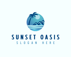 Tropical Vacation Island logo design