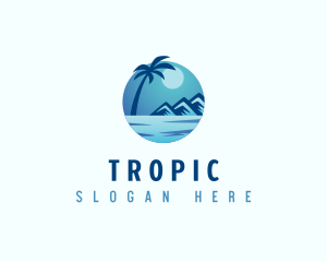 Tropical Vacation Island logo design