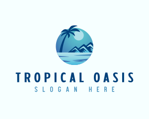 Tropical Vacation Island logo design