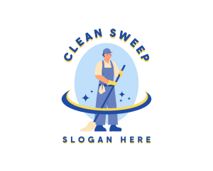 Mop - Cleaning Janitor Mop logo design