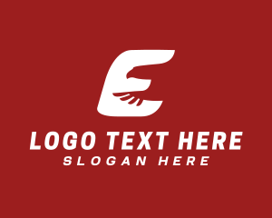Aviation - Flying Eagle Letter E logo design