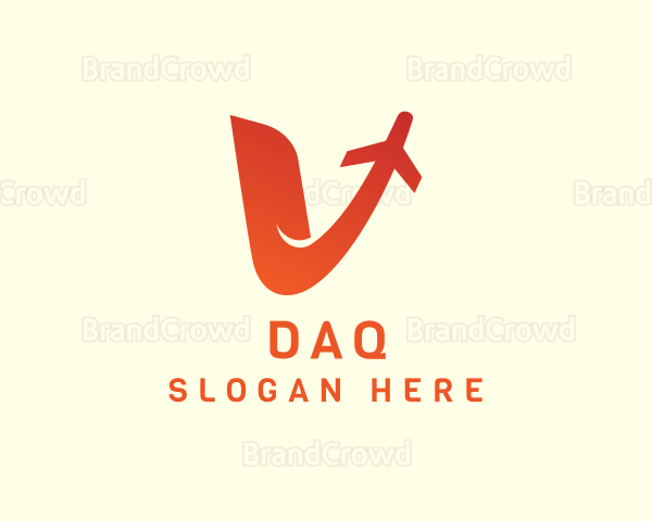 Aviation Airplane V Logo