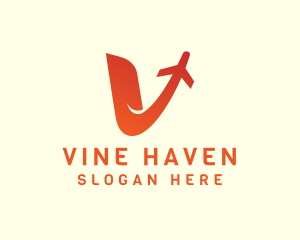 Aviation Airplane V logo design