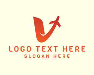 Letter V - Aviation Airplane V logo design