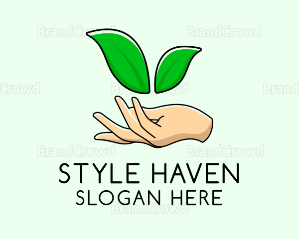 Seedling Hand Gardening Logo