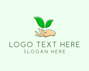 Botanical - Seedling Hand Gardening logo design