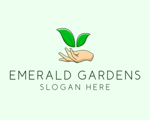 Seedling Hand Gardening logo design