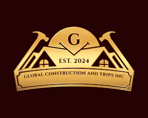 Roofing Construction Carpentry logo design