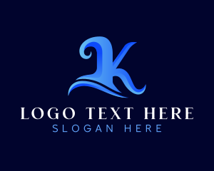 Generic - Wave Swoosh Letter K logo design
