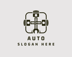 Wrench Piston Repairman Tools logo design