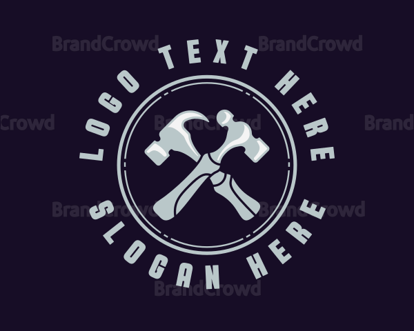 Carpentry Hammer Tool Logo