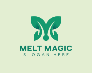 Leaf Wings Letter M logo design