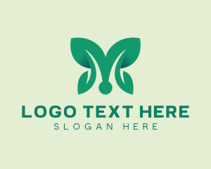 Herbal - Leaf Wings Letter M logo design