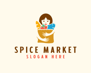 Supermarket Grocery Shopper logo design