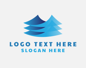 Folding - 3D Paper Layer Business logo design