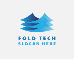 Folding - 3D Paper Layer Business logo design