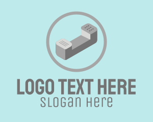 Icon - 3D Telephone Isometric logo design