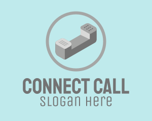 Call - 3D Telephone Isometric logo design