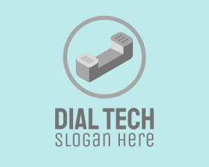 Dial - 3D Telephone Isometric logo design