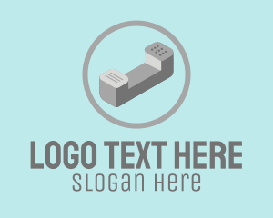 3D Telephone Isometric Logo