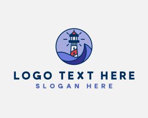 Seaside - Seaside Wave Lighthouse logo design