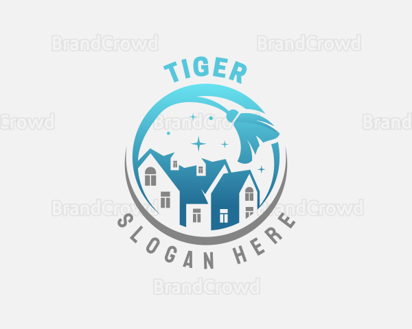 House Cleaning Broom Logo