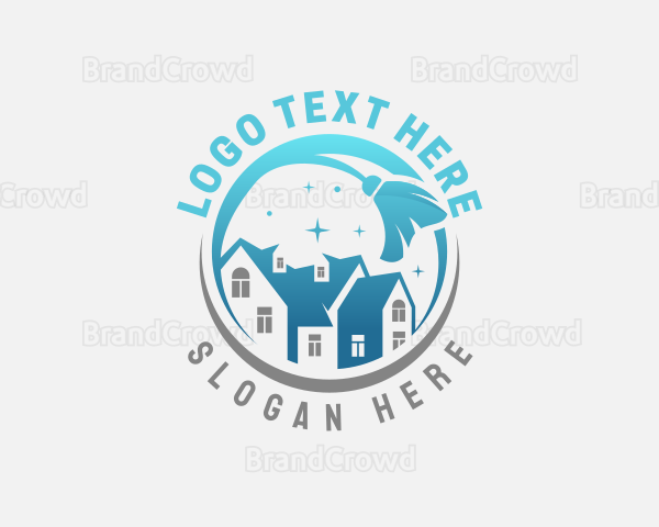 House Cleaning Broom Logo