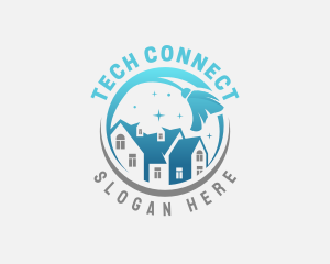 Disinfectant - House Cleaning Broom logo design