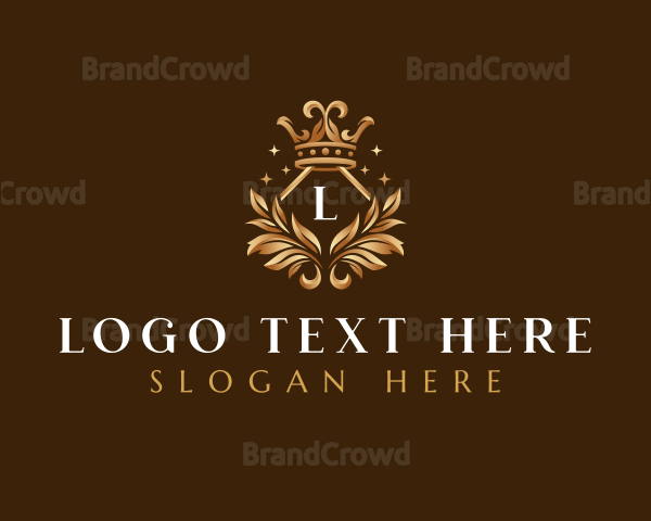 Crown Leaf Decoration Logo