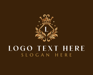 Luxe - Crown Leaf Decoration logo design