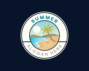 Summer Tropical Beach logo design