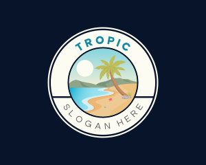 Summer Tropical Beach logo design