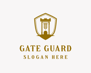 Gate - Castle Tower Shield logo design