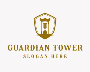Watchtower - Castle Tower Shield logo design