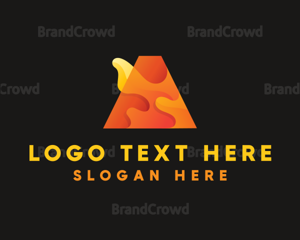 Orange Letter A Flame Logo